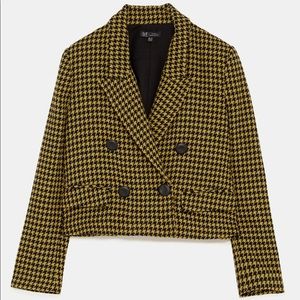 Zara Houndstooth blazer, yellow